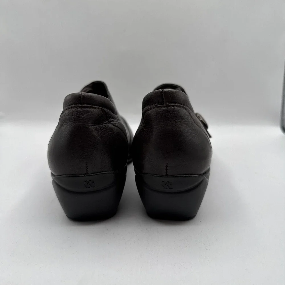 Romika Boots Womens 41‎ Casual Slip On Low Ankle Bootie Dark Brown Leather Heels